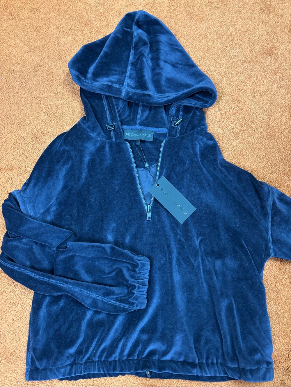 Kendall & Kylie women’s Plush Half-Zip Hoodie - Royal Blue